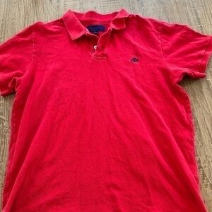 Men’s red Aeropostale knit polo shirt size L